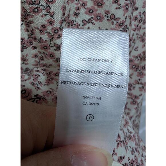 Rails Women's Cream Floral Pattern Drawstring Waist Ruffle Bottom Dress Size M - Picture 9 of 9